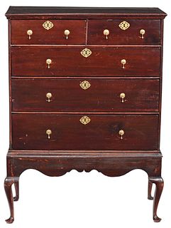 New England Queen Anne Maple Chest on Frame