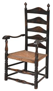 American William and Mary Ladder Back Armchair