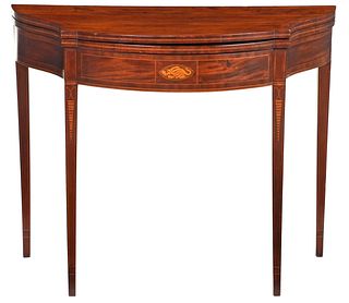 Fine Federal Inlaid Mahogany Games Table