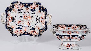 English Ironstone Compote and Tray 