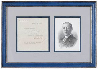 Woodrow Wilson Signed Letter