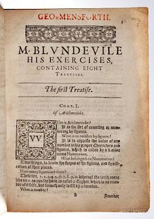 Blundeville, Thomas (active 1561) His Exercises, Containing Eight Treatises.