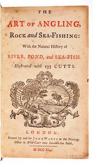 Brookes, Richard (active 1721-1763) The Art of Angling, Rock and Sea-Fishing: with the Natural History of River, Pond,   and Sea-Fish.