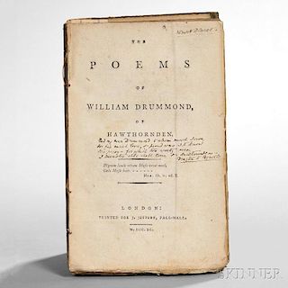 Browning, Elizabeth Barrett (1806-1861) Her Copy of Drummond's Poems, Signed.