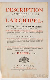 Dapper, Olfert (1636-1689) Description Exacte des Isles de L'Archipel et de Quelques Autres Adjacentes; dont les Principales sont Chyp