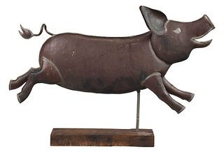 Barry Norling Copper Pig Weathervane with Stand