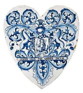 London Delft Blue and White Heart Shaped Pill Tile