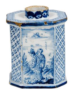 London Delft Blue and White Tea Canister