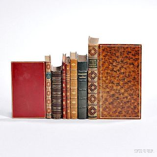 Erotica and Early Books, Seven Titles in Leather Bindings.