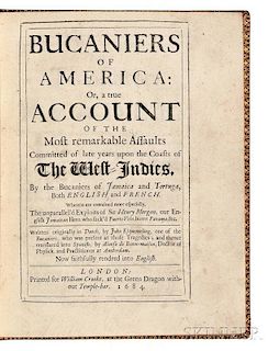 Exquemelin, Alexandre Olivier (c. 1645-1707) Bucaniers of America: or a True Account of the Most Remarkable Assaults Committed of Late