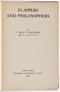 Fitzgerald, F. Scott (1896-1940) Flappers and Philosophers,   First Edition.