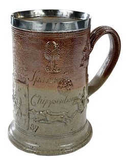 A Large Important Fulham Salt Glazed Stoneware Mug