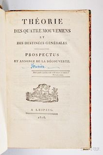 Fourier, Charles (1772-1837) Theorie des Quatre Mouvemens et des Destinees Generales.