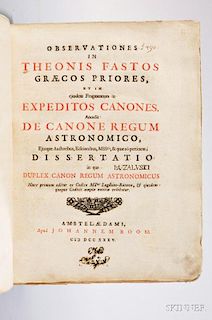 Hagen, Joannes van der, (1665-1739) and Theon of Alexandria (c. AD 335-c. 405) Observationes in Theonis Fastos.