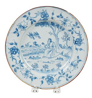 Liverpool Delftware Blue and White Plate
