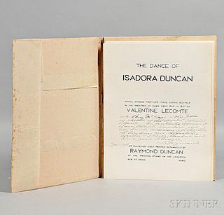 Lecomte, Valentine (b. 1872)  The Dance of Isadora Duncan  , Signed Copy Presented by the Publisher.