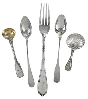 12 Pieces Continental and English Silver Flatware