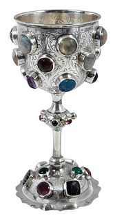 Jeweled Silver Goblet