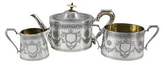 Three Piece English Silver Tea Set