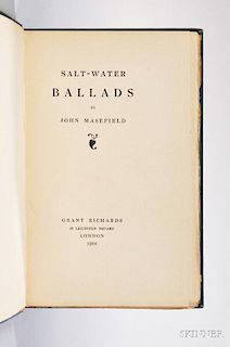 Masefield, John (1878-1967) Salt Water Ballads,   Signed Author's Presentation Copy.