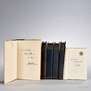 Mencken, Henry Louis (1880-1956) Six Books Signed and Inscribed by the Author.
