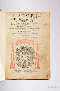 Nardi, Jacopo (1476-1563) Le Storie della Citta di Firenze.