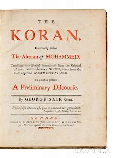 Qur'an, First English Translation from the Arabic: The Koran, Commonly called the Alcoran of Mohammed.