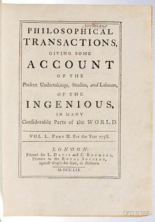 Royal Society. Philosophical Transactions Giving Some Account of the Present Undertakings, Studies, and Labours, of the Ingenious, in M