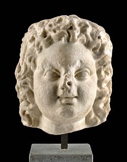 Roman Marble Head of Cupid