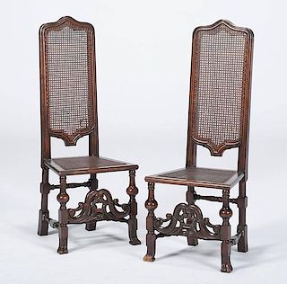William and Mary-Style Caned Side Chairs 