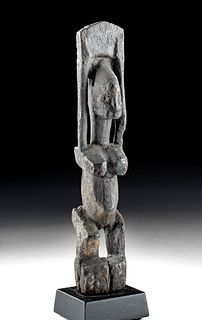 19th C. Dogon Wood Female Figure with Raised Arms