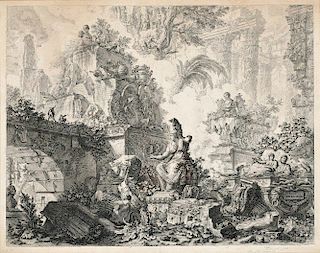 Piranesi, Giovanni Battista (1720-1778) Fantasy of Ruins with a Statue of Minerva