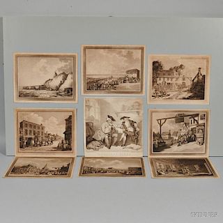 Rowlandson, Thomas (1756-1827) Nine Prints.