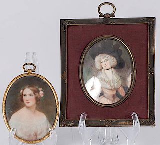 Pair of Miniature Portraits on Ivory 