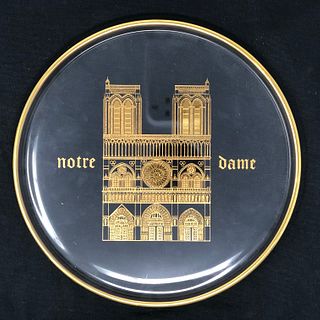 Gilt Orrefos Crystal Notre Dame collectors plates