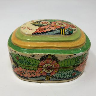 Vintage Small Colorful Jewelry box/cover