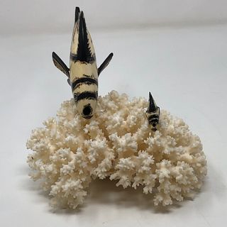 Black and white fish on large coral stand GORGEOUS