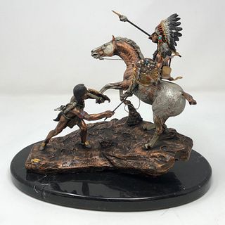 CA PARDELL Native American Bronze Sculpture