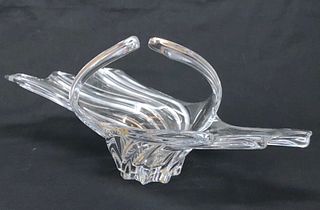 Gorgeous Art Verrier Crystal Vase glass basket /FRANCE