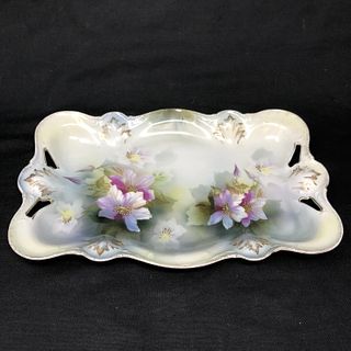 Antique RS Prussia Tray lovely floral 12"