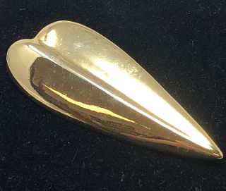 Gold mirror pin brooch