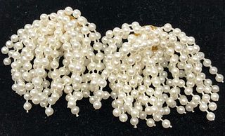 Vintage Faux pearl cluster post earrings