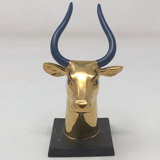 Head of Cow Franklin Mint Gilt Figurine 1989