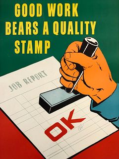 Motivational Poster: Good Work Bears a Quality Stamp