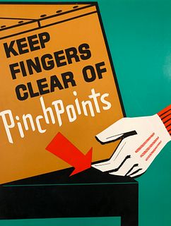 Safety Poster: Keep Fingers Clear of Pinchpoints