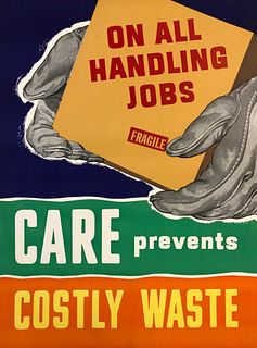Safety Poster: On All Handling Jobs, CARE Prevents