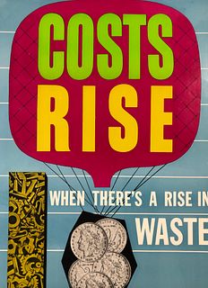 Safety Poster: Costs Rise When there's a Rise in WASTE