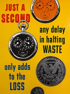 Safety Poster: Just a SECOND, Any Delay in Haling