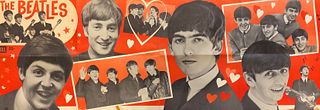 vintage DELL BEATLES PUBLICITY poster Red Hearts 02-130