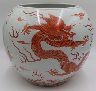 Chinese Iron Red Dragon Vase.